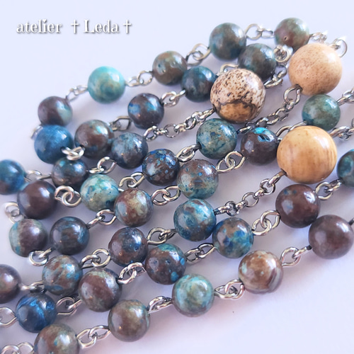 ☆ブルークレイジーレースアゲート ロザリオ☆~Blue C.LaceAgate~ ☆ブルークレイジーレースアゲート ロザリオ☆~Blue
