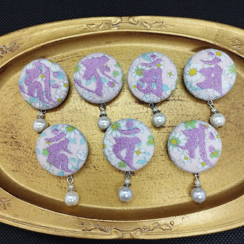 子年】干支の梵字刺繍ブローチ千手観音菩薩～✻ピンク✻～ ブローチ  