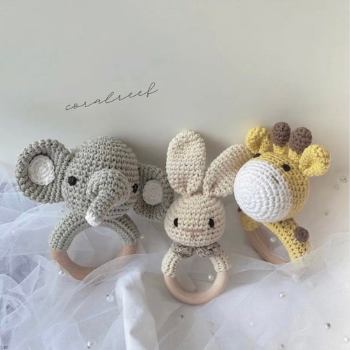 12種類から選べる鈴の音が鳴るアニマル編みぐるみ 出産祝いベビー
