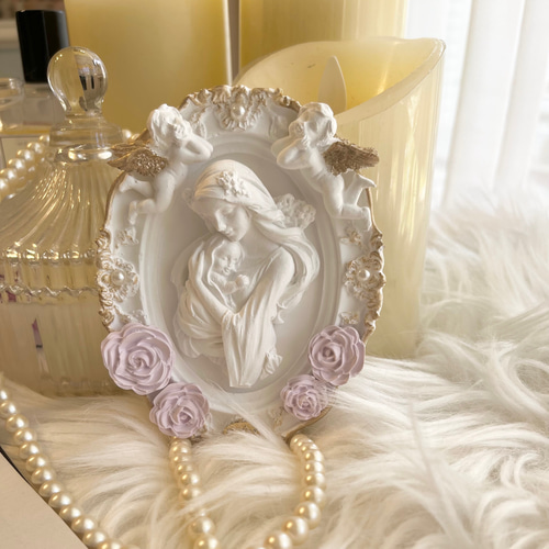 受注制作］聖母マリア フレーム アロマストーン マリア様 マリア像