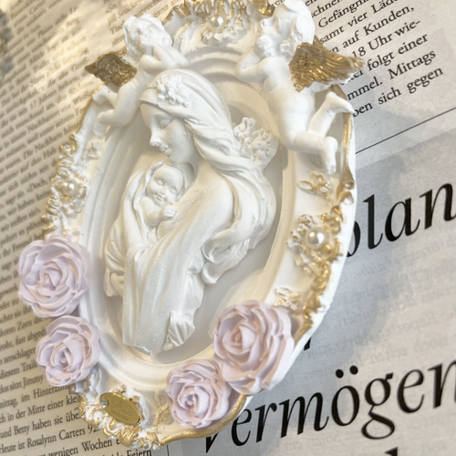 受注制作］聖母マリア フレーム アロマストーン マリア様 マリア像