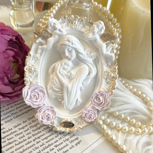 受注制作］聖母マリア フレーム アロマストーン マリア様 マリア像