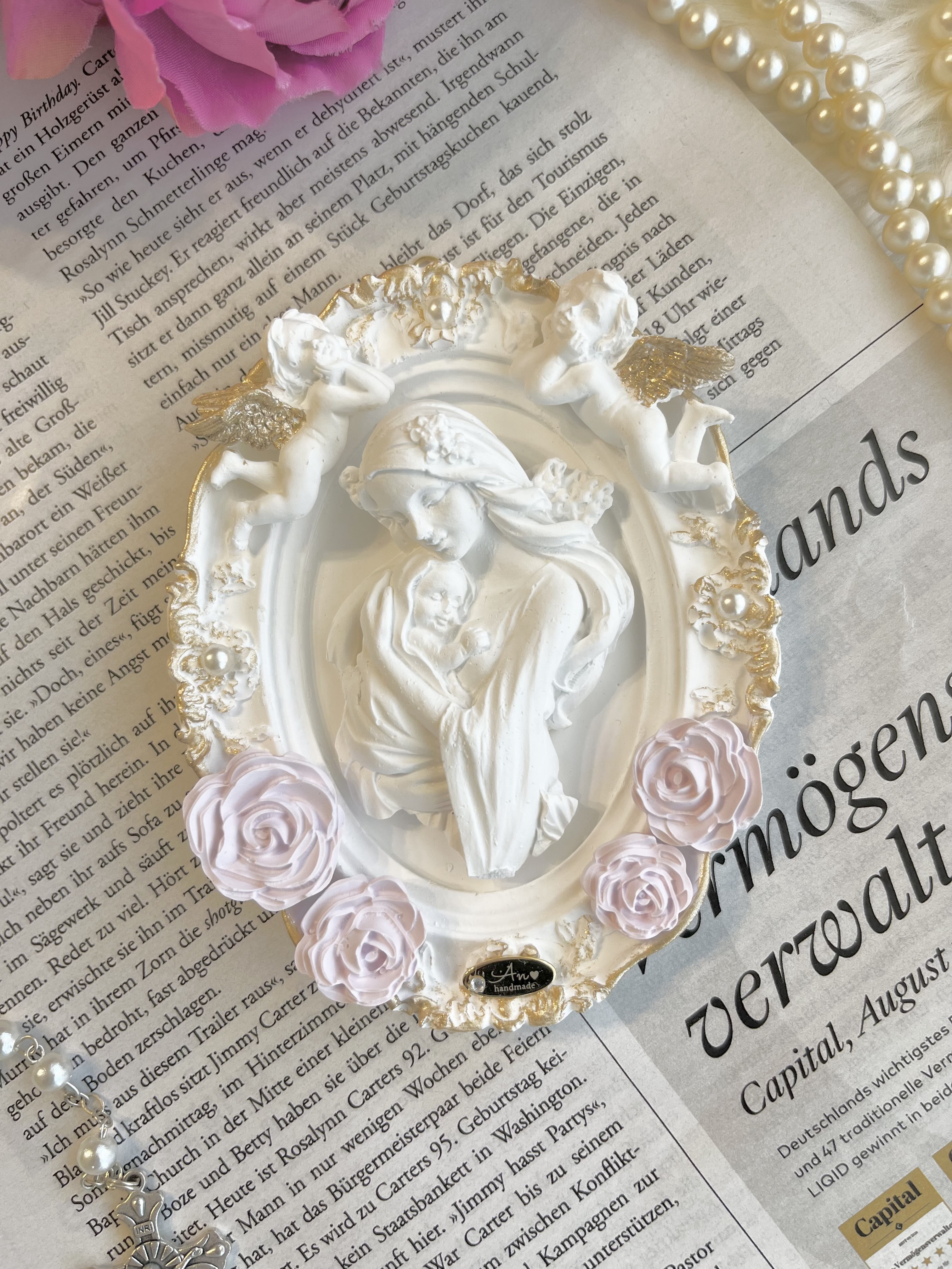 受注制作］聖母マリア フレーム アロマストーン マリア様 マリア像