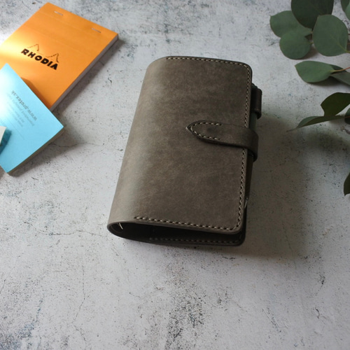 システム手帳カバー☆バイブルサイズ☆イタリアンレザー☆カラー