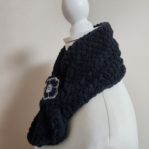 受注制作 】 ミナペルホネン アネモネ ネイビー×アイボリー ネック