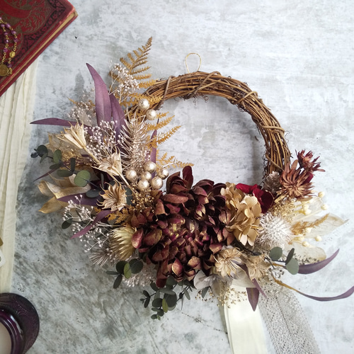 Rouge chic＞＊クリスマスリース＊ハーフムーンリース＊三日月リース