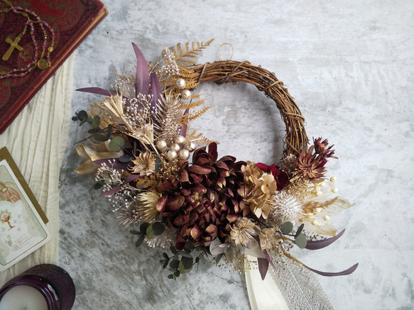 Rouge chic＞＊クリスマスリース＊ハーフムーンリース＊三日月リース