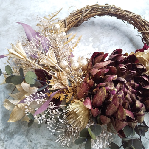 Rouge chic＞＊クリスマスリース＊ハーフムーンリース＊三日月リース