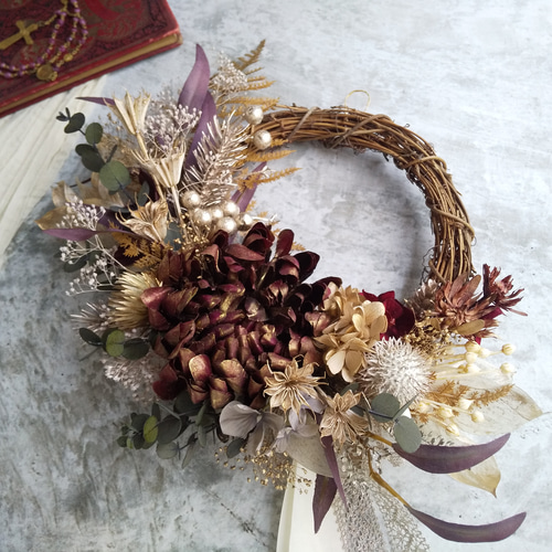 Rouge chic＞＊クリスマスリース＊ハーフムーンリース＊三日月リース