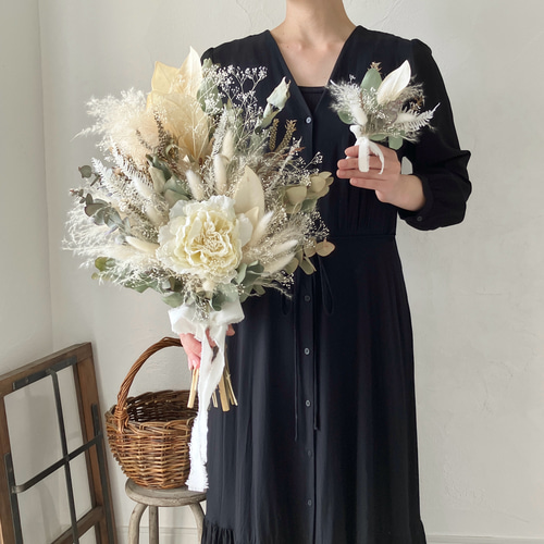 ウェディング 結婚式 前撮り ドライフラワー ブーケ、ブートニア ウェディング 結婚式 前撮り ドライフラワー ブーケ、ブートニア