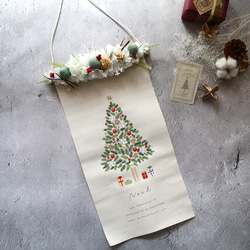 クリスマス＆お正月タペストリーセット販売☆No.66　クリスマスツリー　しめ縄飾り　タペストリー　縁起物　壁掛け 3枚目の画像