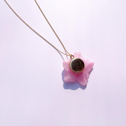 桜一輪 ネックレス / 14kgf / 本物の桜 sakura pink 6枚目の画像