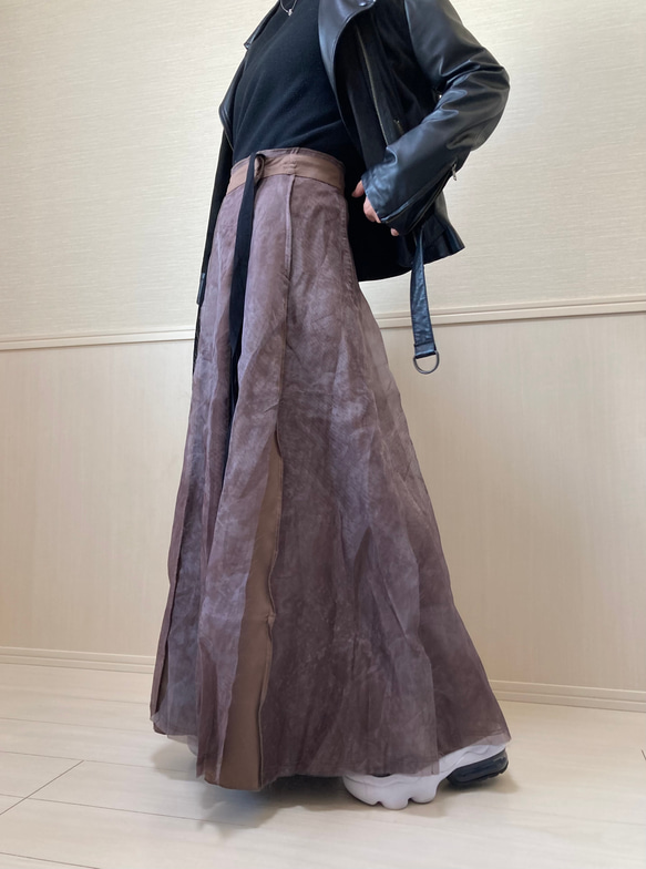 ¥10,000→¥5,000⭐️inahomayu⭐️大人のロングスカート　ヴィンテージ感　　ラップスカート 7枚目の画像