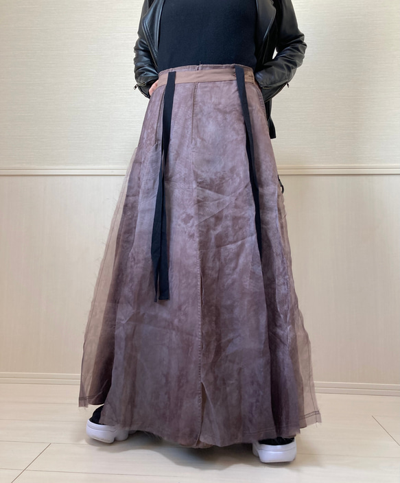 ¥10,000→¥5,000⭐️inahomayu⭐️大人のロングスカート　ヴィンテージ感　　ラップスカート 11枚目の画像