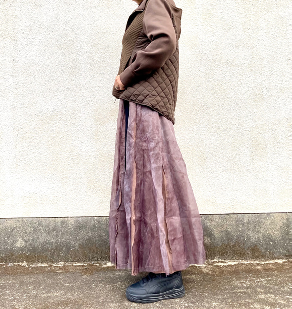 ¥10,000→¥5,000⭐️inahomayu⭐️大人のロングスカート　ヴィンテージ感　　ラップスカート 4枚目の画像