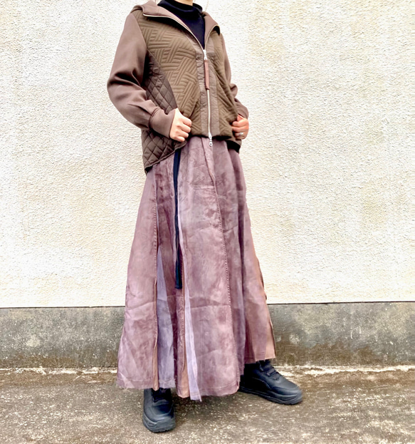 ¥10,000→¥5,000⭐️inahomayu⭐️大人のロングスカート　ヴィンテージ感　　ラップスカート 6枚目の画像