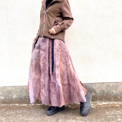 ¥10,000→¥5,000⭐️inahomayu⭐️大人のロングスカート　ヴィンテージ感　　ラップスカート 3枚目の画像