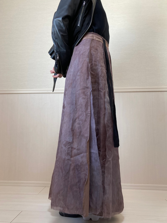 ¥10,000→¥5,000⭐️inahomayu⭐️大人のロングスカート　ヴィンテージ感　　ラップスカート 9枚目の画像