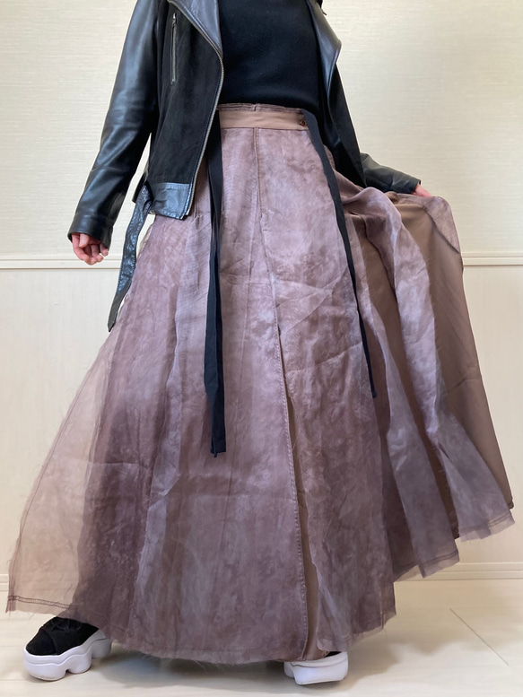 ¥10,000→¥5,000⭐️inahomayu⭐️大人のロングスカート　ヴィンテージ感　　ラップスカート 8枚目の画像