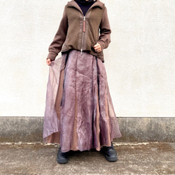 ¥10,000→¥5,000⭐️inahomayu⭐️大人のロングスカート　ヴィンテージ感　　ラップスカート 2枚目の画像