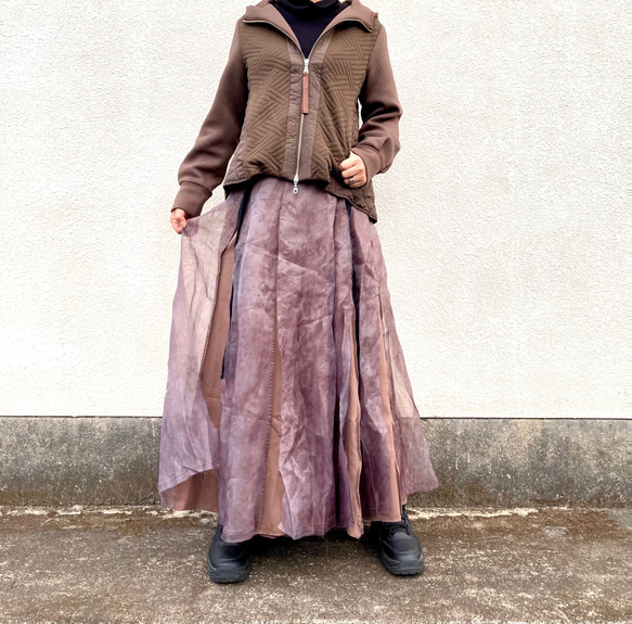 ¥10,000→¥5,000⭐️inahomayu⭐️大人のロングスカート　ヴィンテージ感　　ラップスカート 2枚目の画像