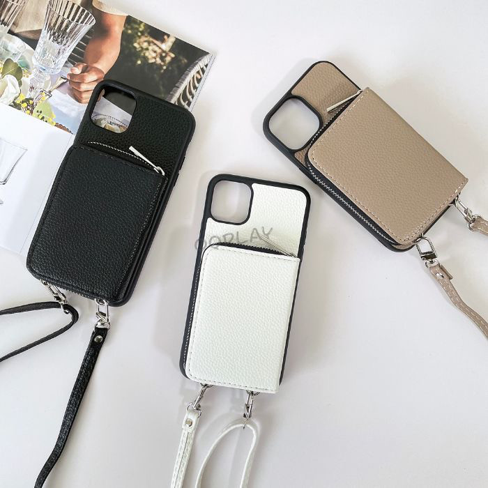 ♡iphone対応♡ シンプル アイフォー スマホショルダーケース カード収納 14pro 13  12 11 7 8