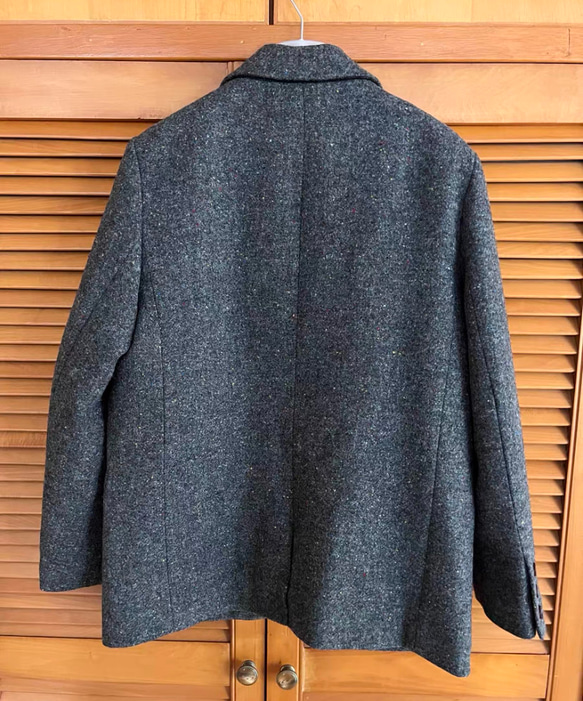 【再販】格好よく羽織る暖かいテーラードジャケットコート 裏地キルティング【冬春秋】グレー 9枚目の画像