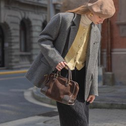 【再販】格好よく羽織る暖かいテーラードジャケットコート 裏地キルティング【冬春秋】グレー 11枚目の画像