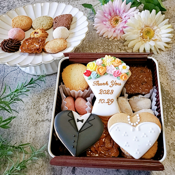 選べるカラー♪】オプションでフォトクッキー付きウェディングクッキー 