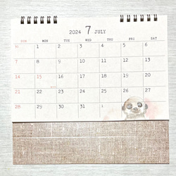 ご予約⭐️2024年　ミーアキャットの卓上カレンダー（手書き） 7枚目の画像