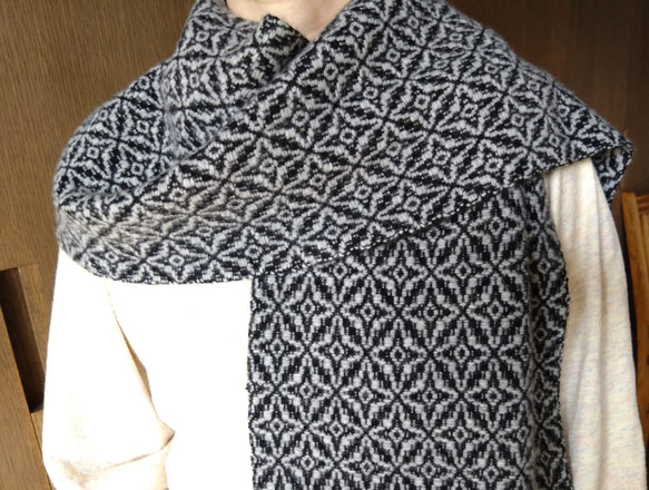値下げ　手織りカシミヤ100％リバーシブル大判マフラー　カシミヤマフラー　リバーシブル織　ファッション　防寒 10枚目の画像