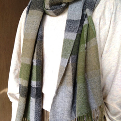 値下げ　手織りシルクエクストラファインラムウールのフェルトマフラー　ファッション　防寒 11枚目の画像