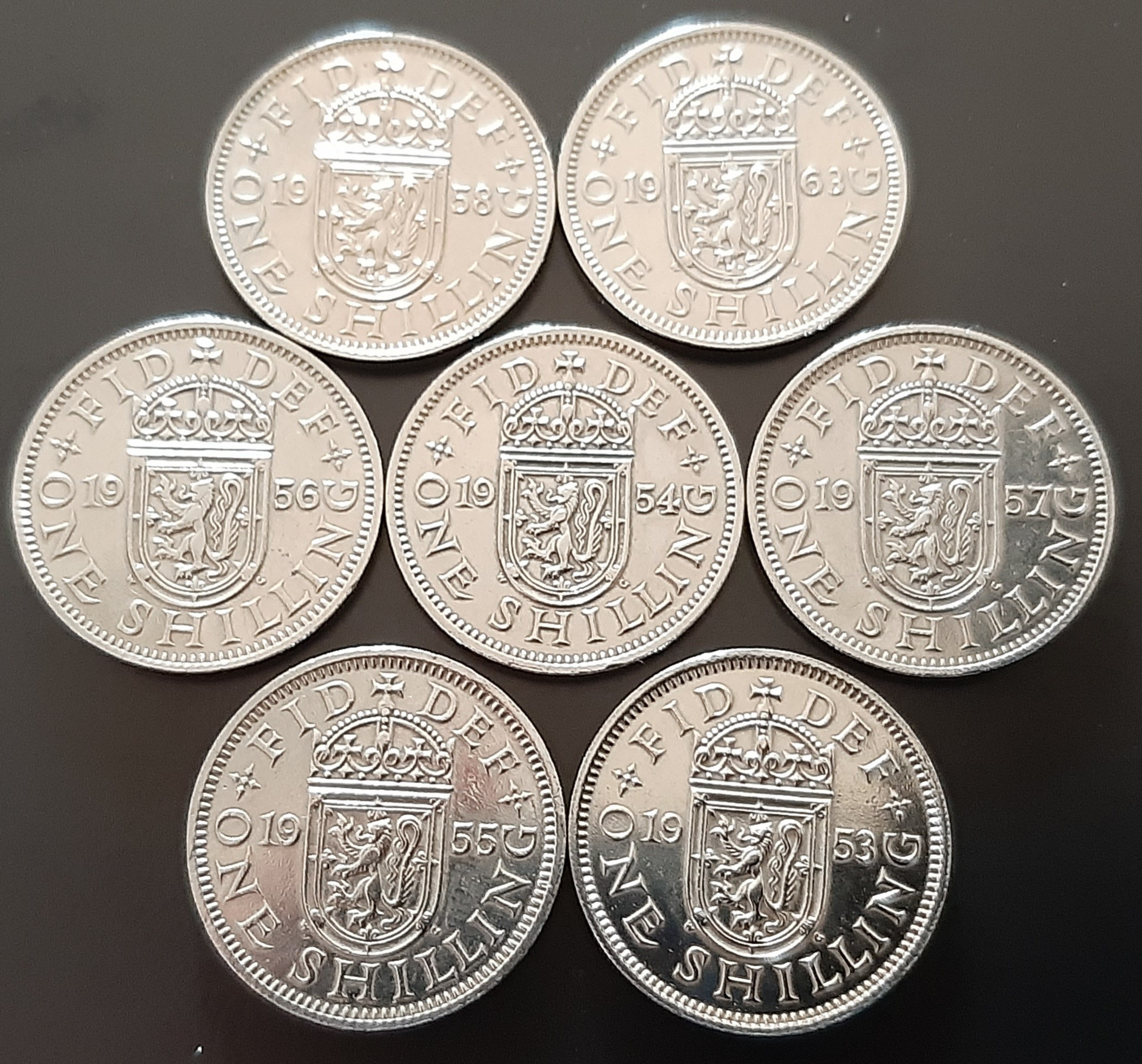 7枚セット 英国幸せのシリング ペンス イギリスコイン 古銭 硬貨