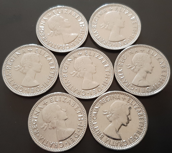 7枚セット 英国幸せのシリング ペンス イギリスコイン 古銭 硬貨  スッコトランドライオンデザイン 2枚目の画像