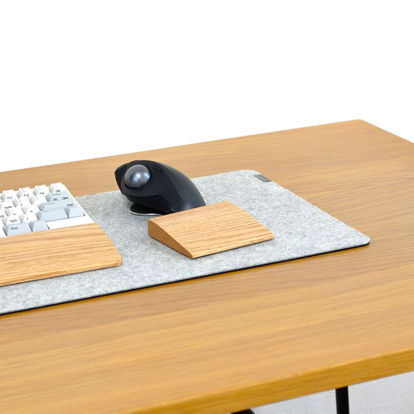 ｵｰｸ無垢材】マウス用リストレスト オスモオイル仕上げ PCケース BE