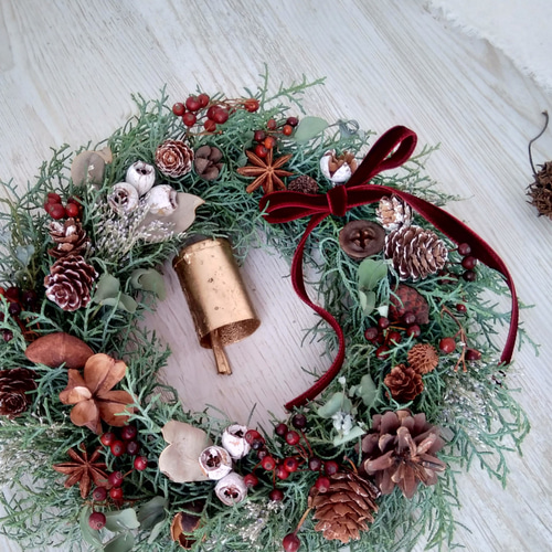 ブルーアイス 針葉樹 フレッシュ グリーン クリスマスリース