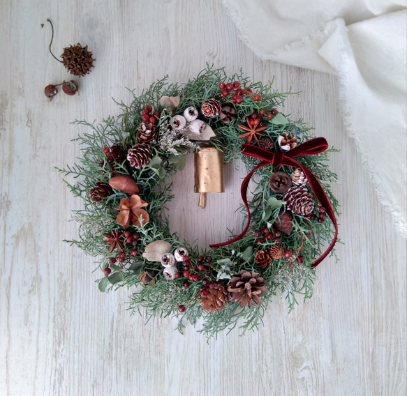 ブルーアイス 針葉樹 フレッシュ グリーン クリスマスリース