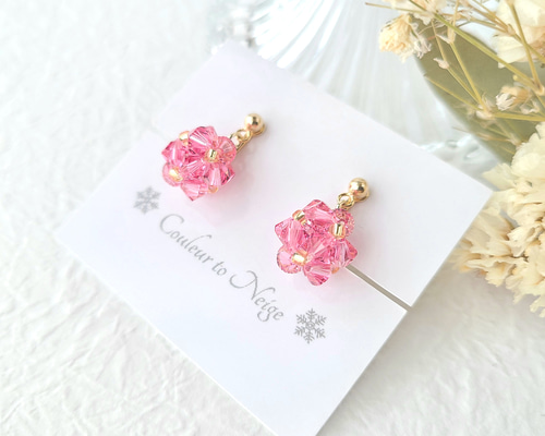 Aprosio&co のサーモンピンクボールイヤリング Aprosio&co のサーモンピンクボールイヤリング Aprosio&co の