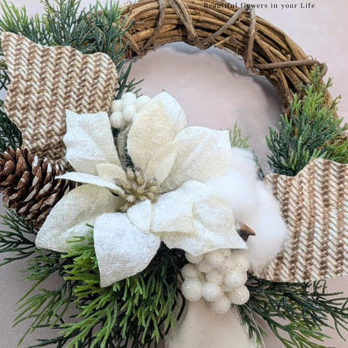 早割クリスマス2025】毎年飾れるホワイトポインセチアのクリスマス