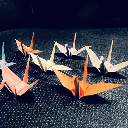 折り鶴 × ミニ扇シャワー 100個＋35羽 その他素材 LANILANI Handmade