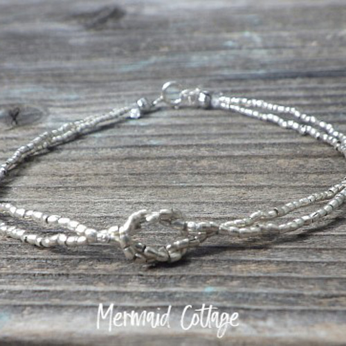 sv925 *Karen Silver double strand bracelet 極小カレンシルバーの2連