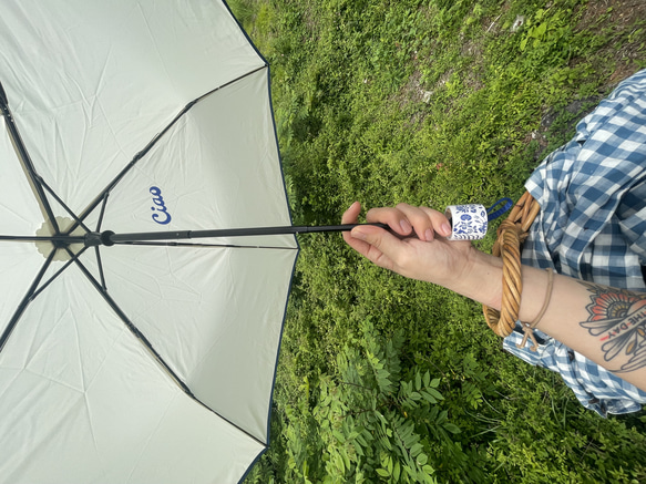 ギフトできる日傘　晴雨兼用　白✖︎グリー送料税込み 12枚目の画像