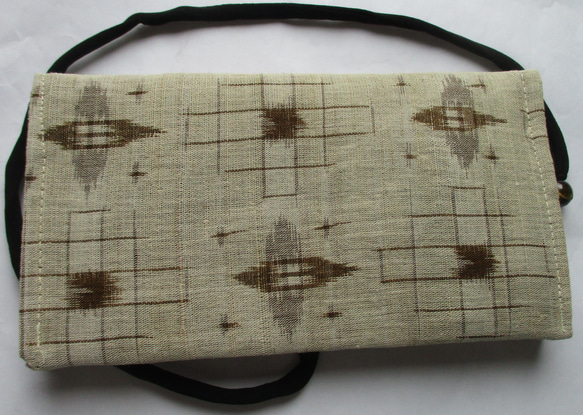 ７４３４　麻の着物で作った和風財布・ポーチ　#送料無料 4枚目の画像