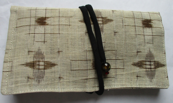 ７４３４　麻の着物で作った和風財布・ポーチ　#送料無料 1枚目の画像