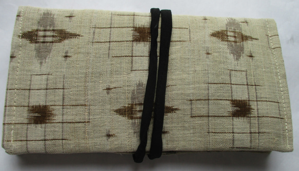 ７４３４　麻の着物で作った和風財布・ポーチ　#送料無料 2枚目の画像