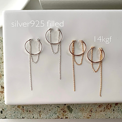 【ため息級の繊細華奢デザイン✶】欲しかった両耳イヤーカフ*✴︎14kgf/Silver925Filled 3枚目の画像