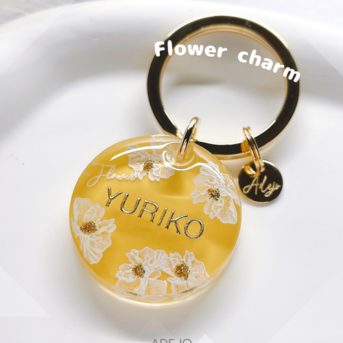 全9色【ふんわりお花】flower♡ネームタグ♡お名前♡デザインチャーム