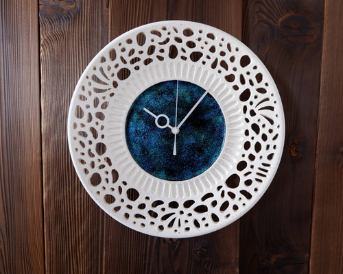 新品未使用　ヨコイマサシ様　やちむん　壁時計　定価2万　インテリア家具　掛け image3.jpg