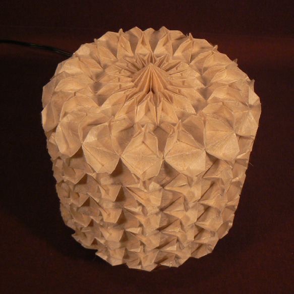 和紙の手作りランプシェード　美濃和紙使用　[折] 10-1　どこにもない癒しの手作り一点物作品　ギフト・模様替えに最適 