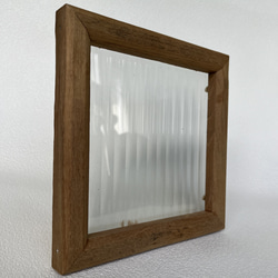 【送料無料】旭川家具職人が造りました。古い木材となみなみガラスで作った木製枠のフレーム 5枚目の画像